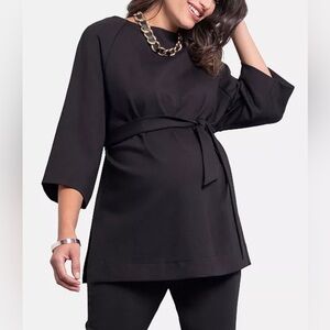 Seraphine The Work Edit Women's Ponte Maternity Top in Black US 16